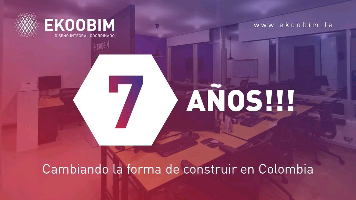ekoobim's tweet photo. ESTAMOS DE ANIVERSARIO!!!
En FEB 2014 comenzamos a innovar en Colombia implementando #BIM, ya son 7 años y vamos por más!!!
Gracias a quienes han confiado en EKOOBIM para sus proyectos, a nuestros aliados, directivos y por supuesto a nuestros colaboradores por su COMPROMISO. https://t.co/NXt19e7yMP