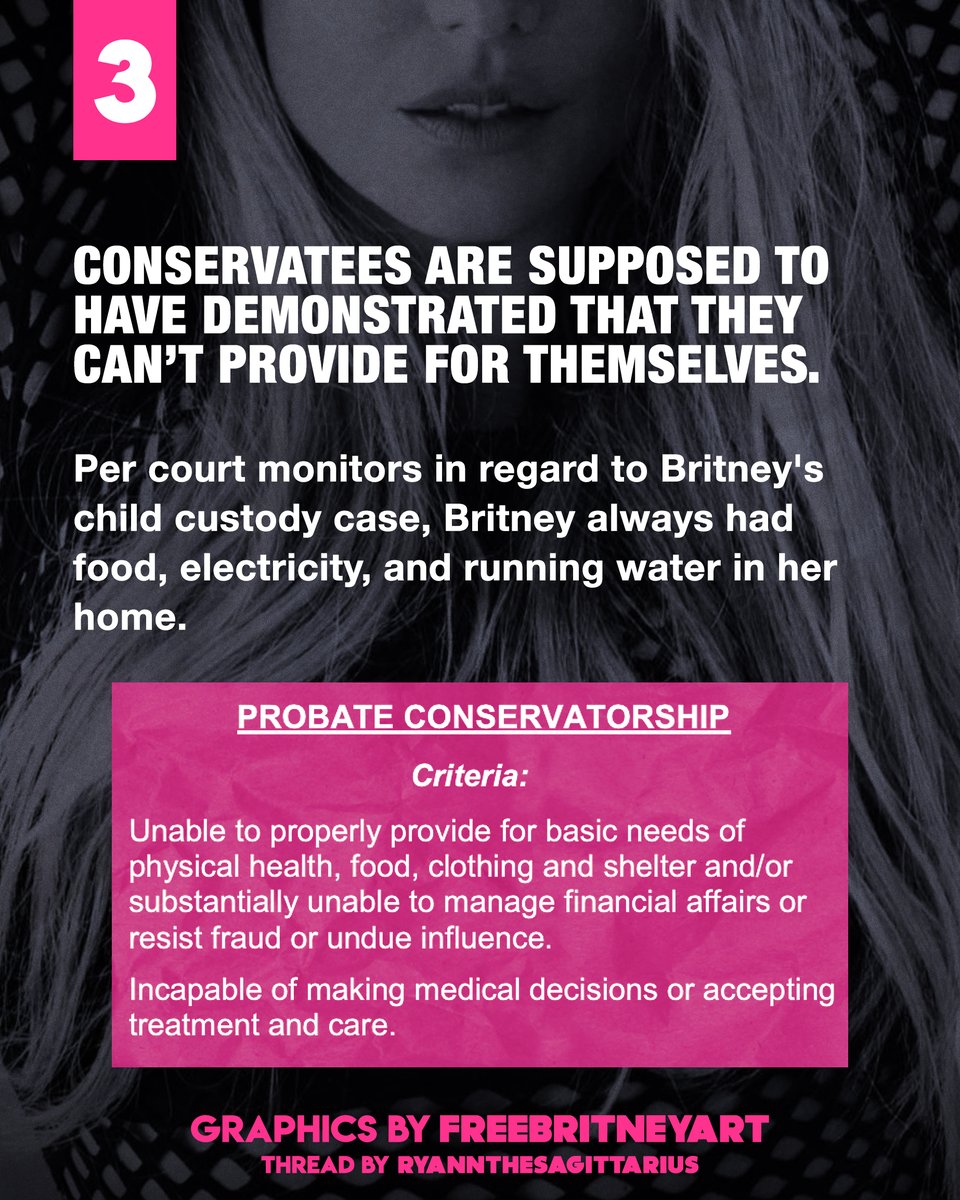 3. Conservatees are supposed to have demonstrated they can't provide for themselves. #FreeBritney  #EndTheConservatorship