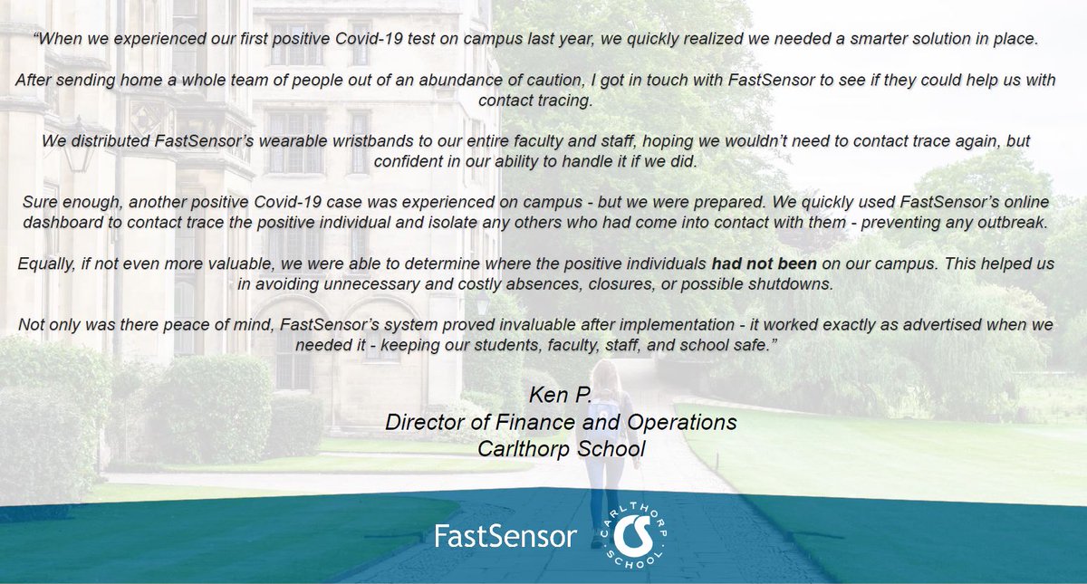 CFSAustralasia's tweet image. Had to share this brilliant feedback received by our FastSensor partners in the US. FS Australasia is the perfect #socialdistancing #covidsolution for schools and universities! 
#australianeducation