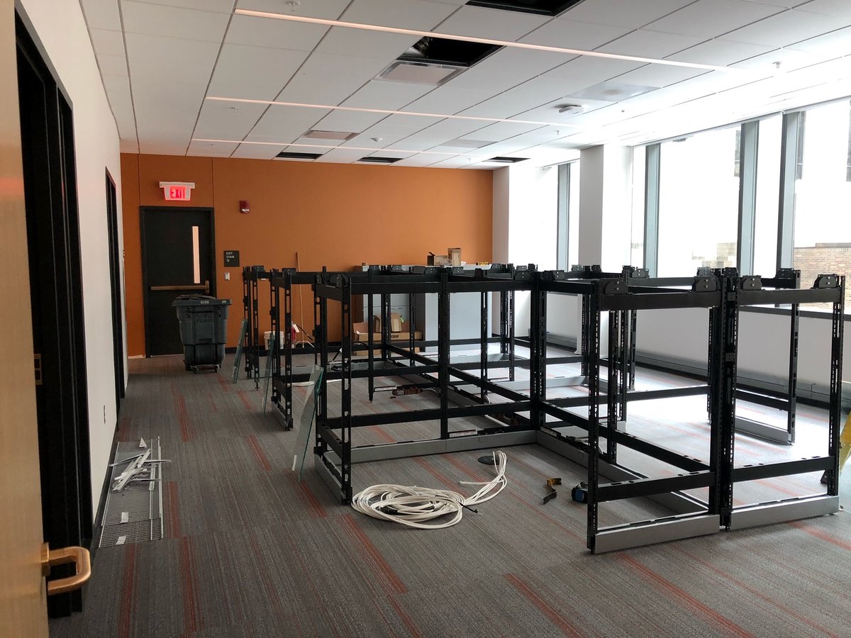 T2Designs's tweet image. Check out some #behindthescenes progress shots of a large, multi-phased project we've been working on for the past couple years! Workstation installations for an administrative suite this week.

#t2designs #commercialinteriordesign