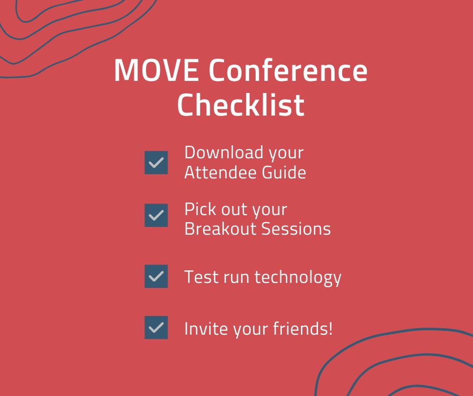 move_conf's tweet photo. If you've registered for #MOVEconf, you should have received an email w/ all the info you need to prepare for conference day! We especially love the last tip - Invite your friends! It's not too late to register. Price increases Thursday, so don't wait! https://t.co/mROSyTtPsv https://t.co/ZQivLjxXry
