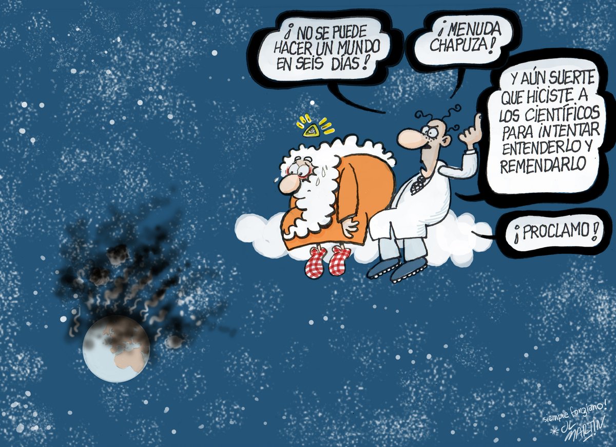 Hoy hace tres años nos dejaba <a href="/forges/">Forges</a>.
Para homenajear su trayectoria emprendimos #laCienciaSegúnForges, un recorrido por sus viñetas de temática científica para la que el gran <a href="/JLJLMartin/">JLMartin</a> hizo este magnífico dibujo. Gracias por la lucidez y la risa.
<a href="/CSICdivulga/">CSIC Divulga</a> <a href="/CSIC/">CSIC</a>