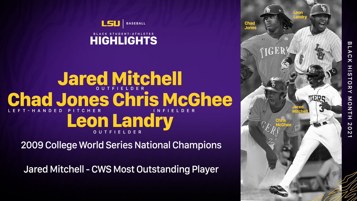 Today we continue our #BlackHistoryMonth celebration by honoring 2009 CWS Champions Jared Mitchell, Chad Jones, Chris McGhee and Leon Landry!