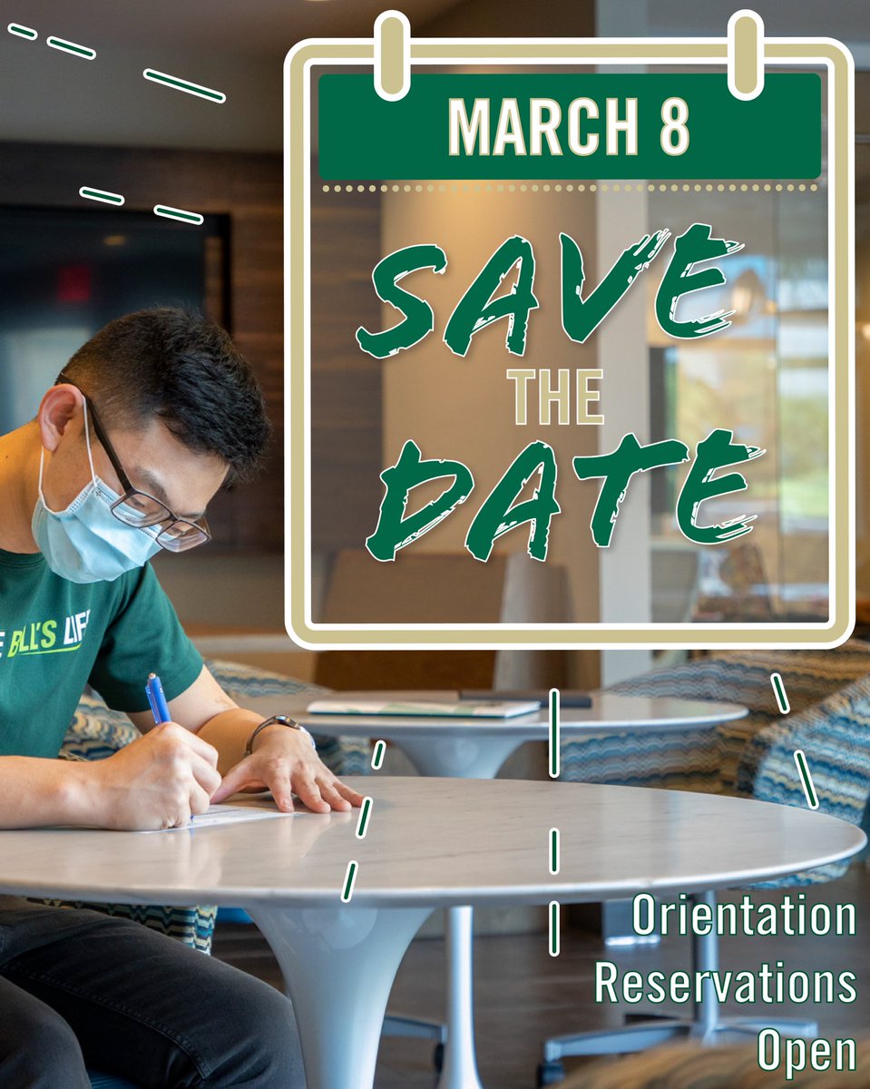 USFOrientation's tweet photo. Orientation Registration Opens Soon!

Mark your calendar to ensure you get first pick of available Orientation dates. 

This year, USF will host Orientation in a virtual environment to ensure the health and safety of students, staff and community. https://t.co/pSORmzS2YY
