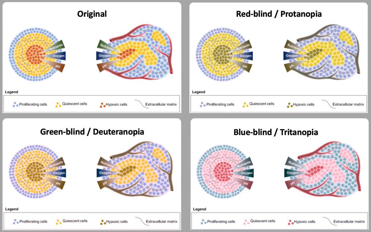 AuxochromeS's tweet photo. Did you know that about 4.5% of the population is colourblind? 
🎨
To make colourblind friendly graphics,  use colour friendly pallets or check your image using colour blindness simulators (links in comments)
#design #sciencecommunication #colour https://t.co/FkV4jyfUwE