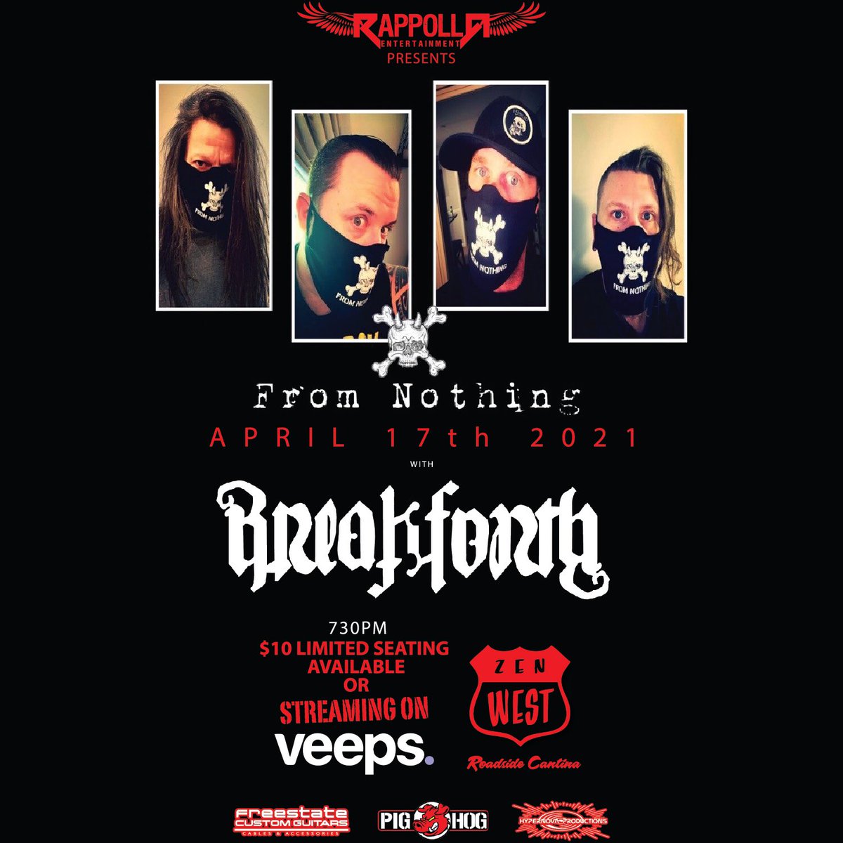 BreakforthMusic's tweet image. For the first time in over a year and a half...we have a SHOW ANNOUNCEMENT! Very limited in person attendance. Safe, seated, socially distanced! The show will also be live streamed if you want to support us that way! Do not miss out on this! mt.cm/nothing-w-brea…