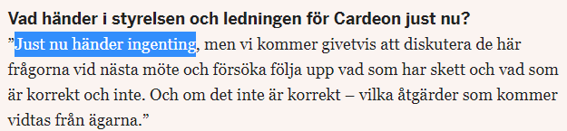 JoakimRonning's tweet photo. Krishanteringens Alfa och Omega i Cardeons styrelse efter @dagensindustri's eminent börssanerande avslöjande om #Lumito och #Spectracure, som rasade 50% respektive 30% idag. https://t.co/x4aG98MDDQ
