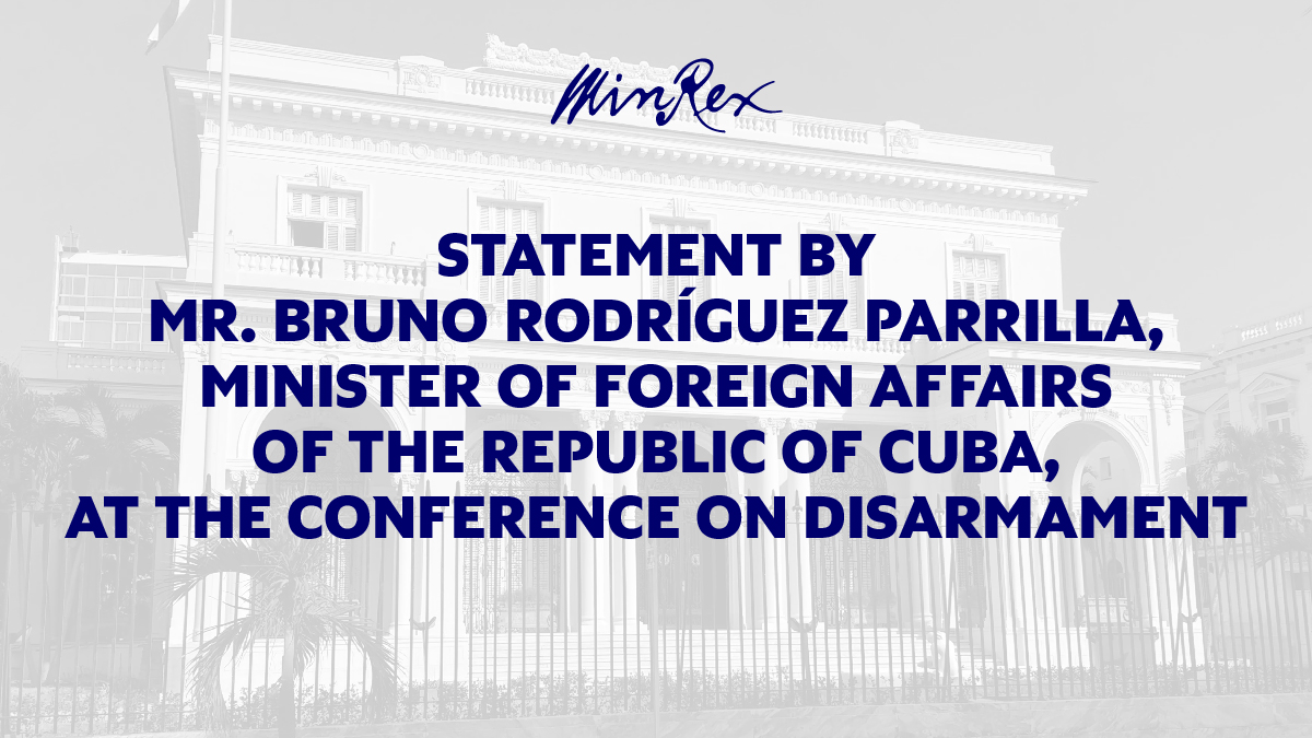 Conference offered by Bruno Rodríguez Parrilla, minister of Foreign Affairs of the Republic of Cuba.