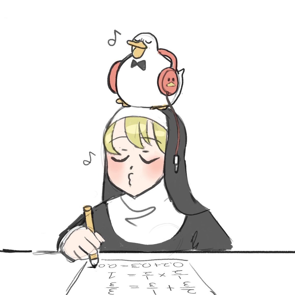 I'm looking for music that matches the atmosphere of Little Nuns. I'll listen to them while drawing it. 