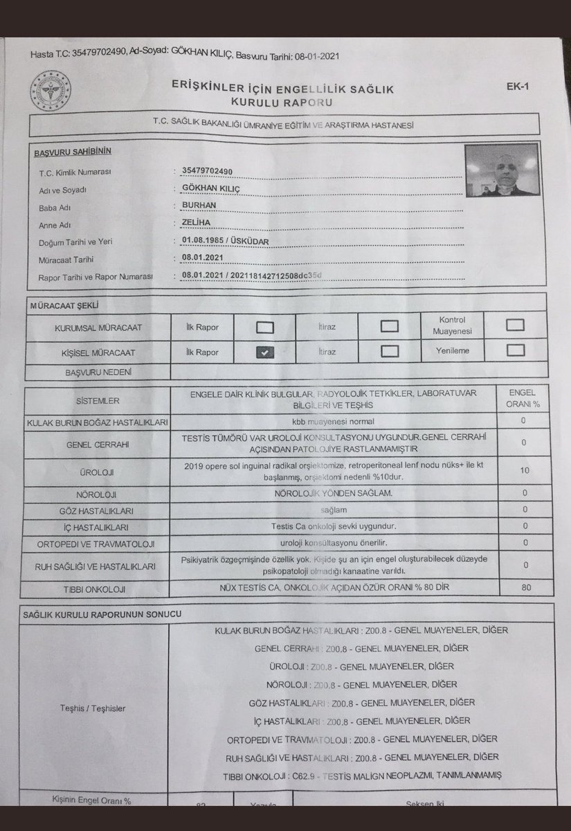 Beşiktaşlı Gökhan Kılıç’ın tedavisinin yarım kalmaması için maddi desteğe ihtiyacı var.

Elden ele paylaşalım dostlar...