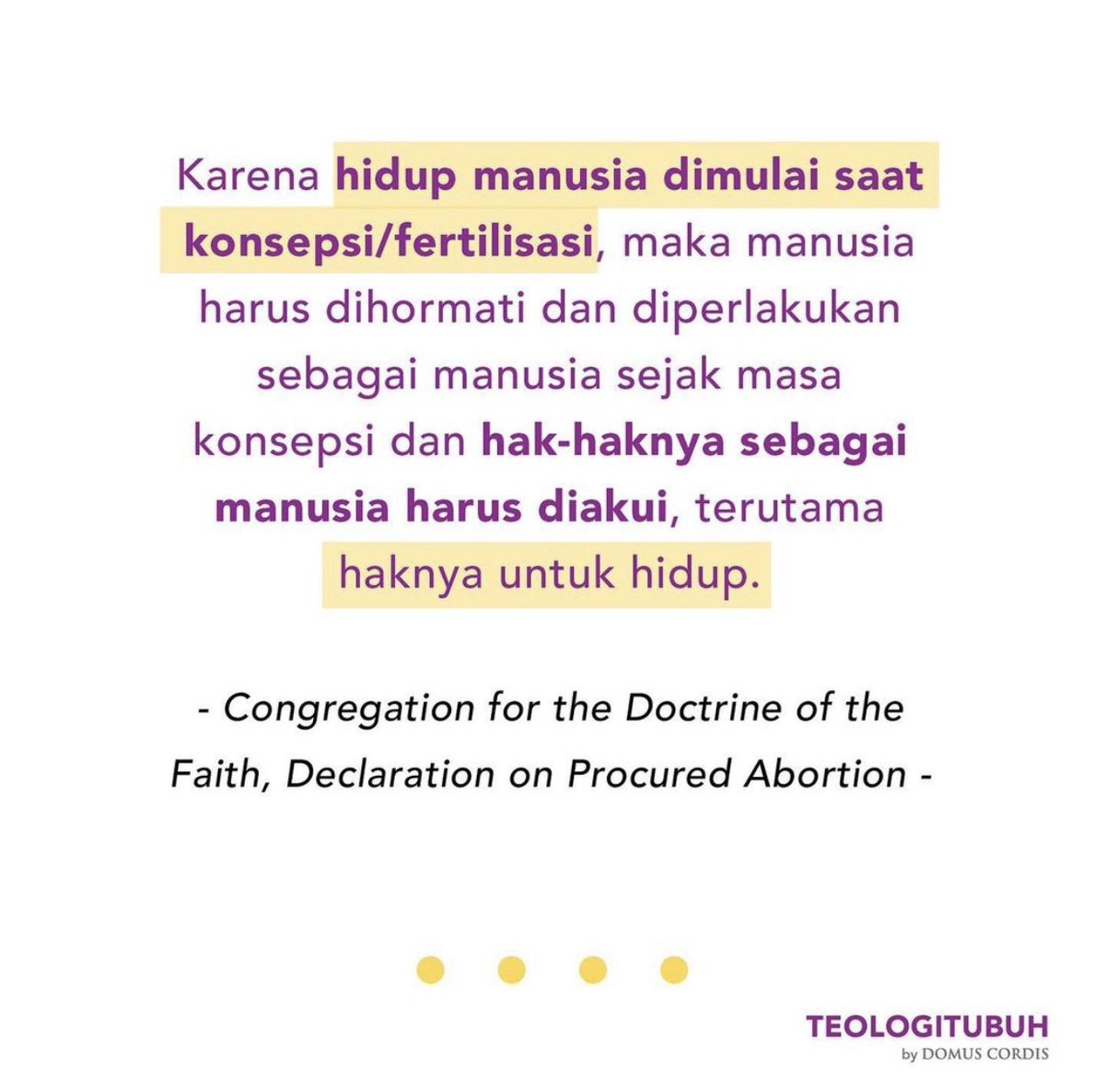 TOBInsighT's tweet photo. Gereja Katolik melarang aborsi karena ingin melindungi semua pihak dari kerusakan yang sangat besar ini. 

Terlepas dari masa lalumu, kamu juga bisa ambil bagian dari sekarang, untuk ikut melindungi kehidupan. Maukah kamu berjuang membela kehidupan?
#GerejaKatolik #omkindonesia https://t.co/cjk1iYgWwV