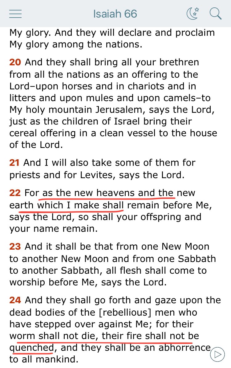 VictoryOlaleye's tweet photo. Isaiah has this dramatic portrayal of the entire Bible: having 66 chapters (like the Bible’s 66 books), 
Chapter 1 just like Genesis begins with God setting the Heavens &amp; Earth in order with His word and Chapter 66 like Revelation ends with a New heaven, earth &amp; judgment of sin. https://t.co/g0LnayOHVs