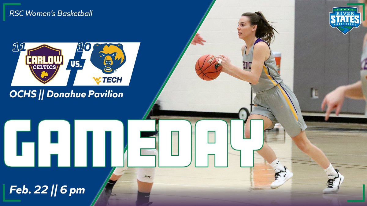 🚨 Game Day 🚨
RSC WBB First Round
🏀 10 <a href="/CarlowWBB/">CarlowWBB</a> 🆚 11 <a href="/wvutechsports/">WVU Tech Athletics</a> 
🕕 6pm
📍 Donahue Pavilion (no fans permitted)
📽️ ow.ly/WTTA50DGJ2r
📊 ow.ly/uOCW50DGJ2s