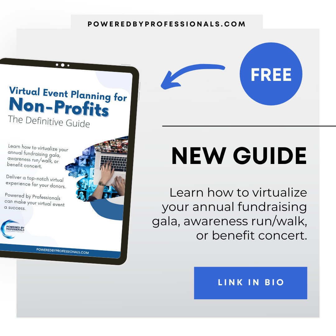 Our FREE virtual event planning guide can help you overcome the challenges of recruiting donors and revamping your fundraising strategy.  Download the complete guide for virtual event planning by visiting our website today.
Poweredbyprofessionals.com
#charity #community #dogood