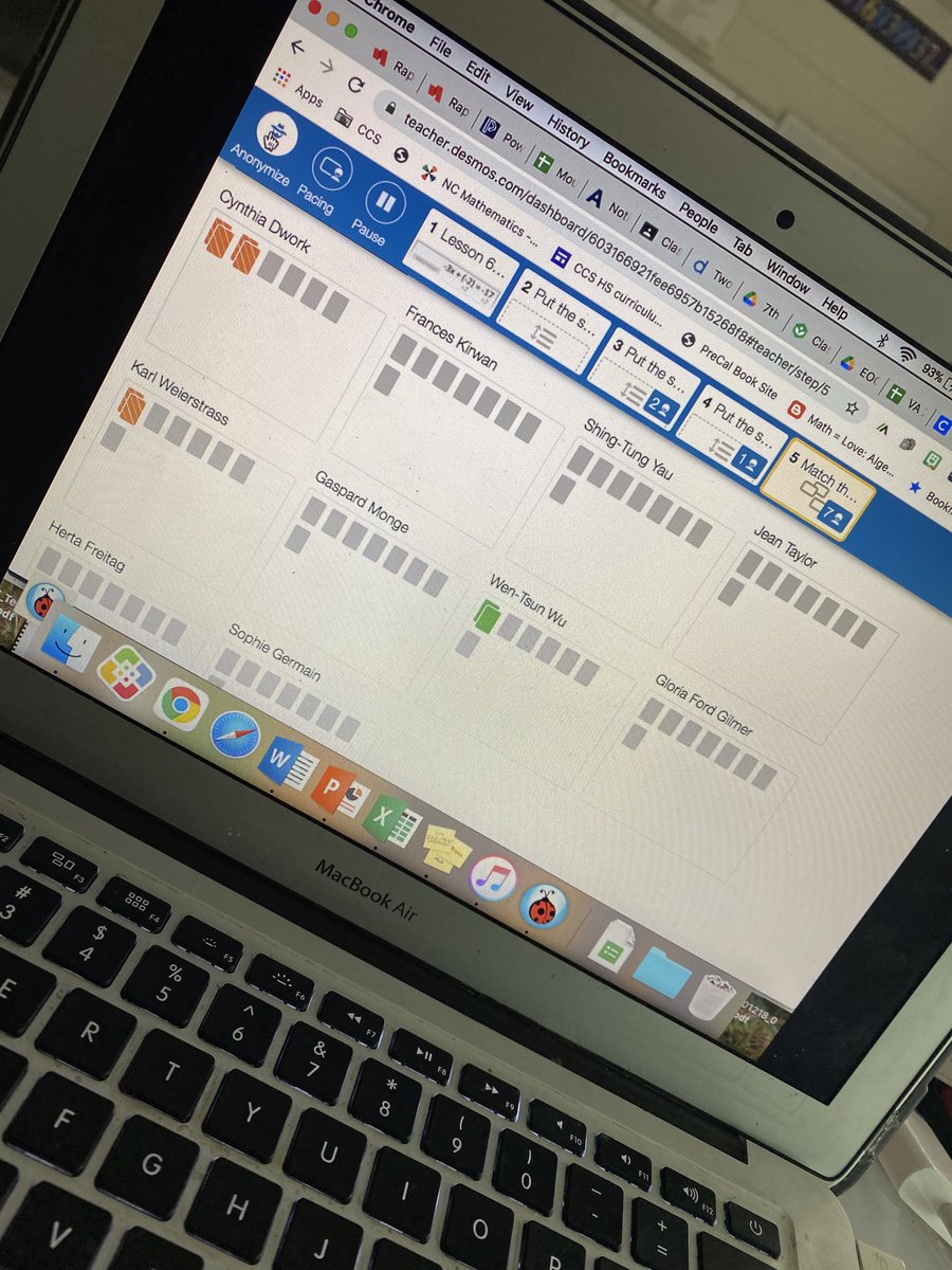 RobinM893's tweet image. How are students engaged? Its Digital Learning Week at @ChathamMiddle. Students are practicing Two-Step Equations using Desmos card ordering &amp;amp; sort. #ChathamDigitalLearning #CMSRamsRock (Names are not student names Desmos is in anonymous mode)