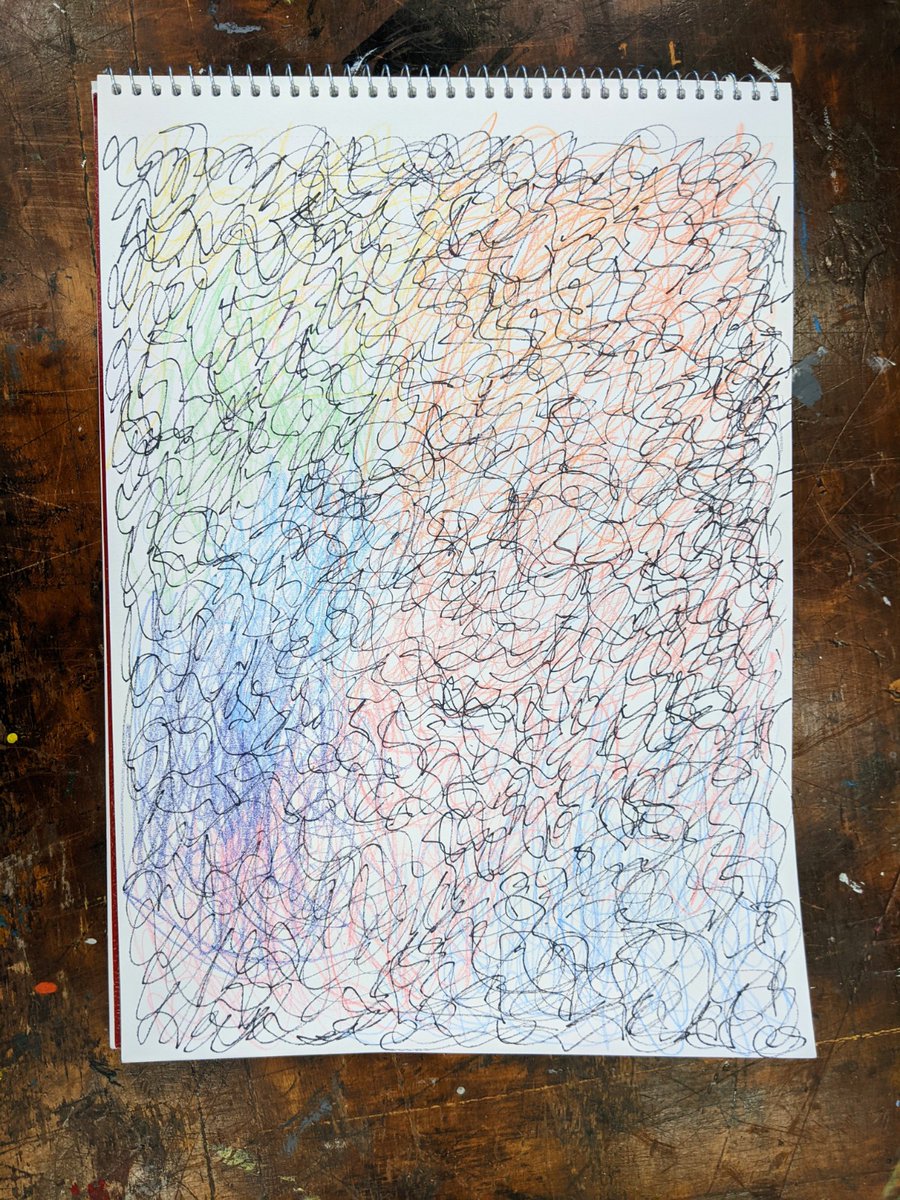 MsUrosevic's tweet image. We started warmup scribbles today and oh, what a joy! One student exclaimed: "I've found my purpose and passion! This is awesome." ☺️ Today's classroom environment was creative and relaxed. It felt like all tension and stress evaporated in a matter of seconds! @OCDSB #artheals