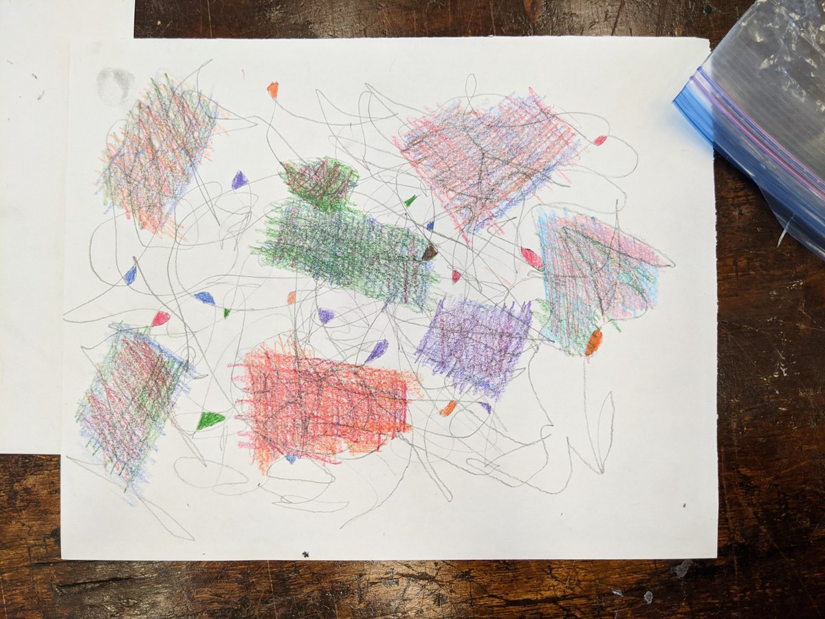 MsUrosevic's tweet image. We started warmup scribbles today and oh, what a joy! One student exclaimed: "I've found my purpose and passion! This is awesome." ☺️ Today's classroom environment was creative and relaxed. It felt like all tension and stress evaporated in a matter of seconds! @OCDSB #artheals