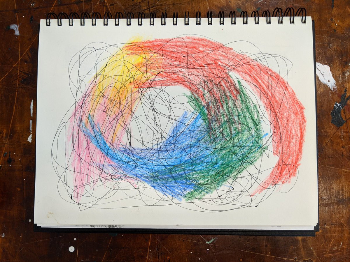 MsUrosevic's tweet image. We started warmup scribbles today and oh, what a joy! One student exclaimed: "I've found my purpose and passion! This is awesome." ☺️ Today's classroom environment was creative and relaxed. It felt like all tension and stress evaporated in a matter of seconds! @OCDSB #artheals