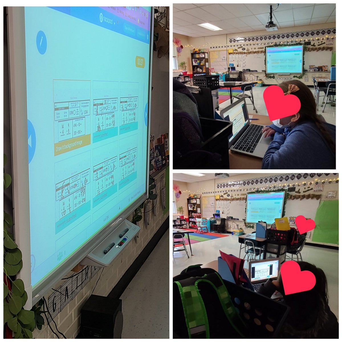 MissSarahElkins's tweet image. The Mouseketeers in person and online engage with our math lesson through the use of @nearpod #Chathamdigitallearning @PboroElementary