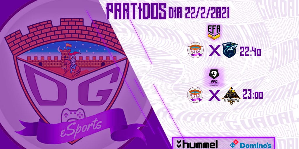 ☝️ Hoy nuestros chicos de Clubes Pro tienen doble jornada en nuestro canal de Twitch ⬇️

🏆 EFA, 1° División. 
🆚 <a href="/MegalodonFight/">𝕄𝔼𝔾𝔸𝕃𝕆𝔻𝕆́ℕ 𝔽𝕀𝔾ℍ𝕋</a> 

🏆 <a href="/VFOspain_ps/">VFOspain PS</a>, playoff de ascenso.
🆚 @TeamBizzFIFA

⏰ 22:40
📺 twitch.tv/dxguada_esports

#TeamDxG 💜