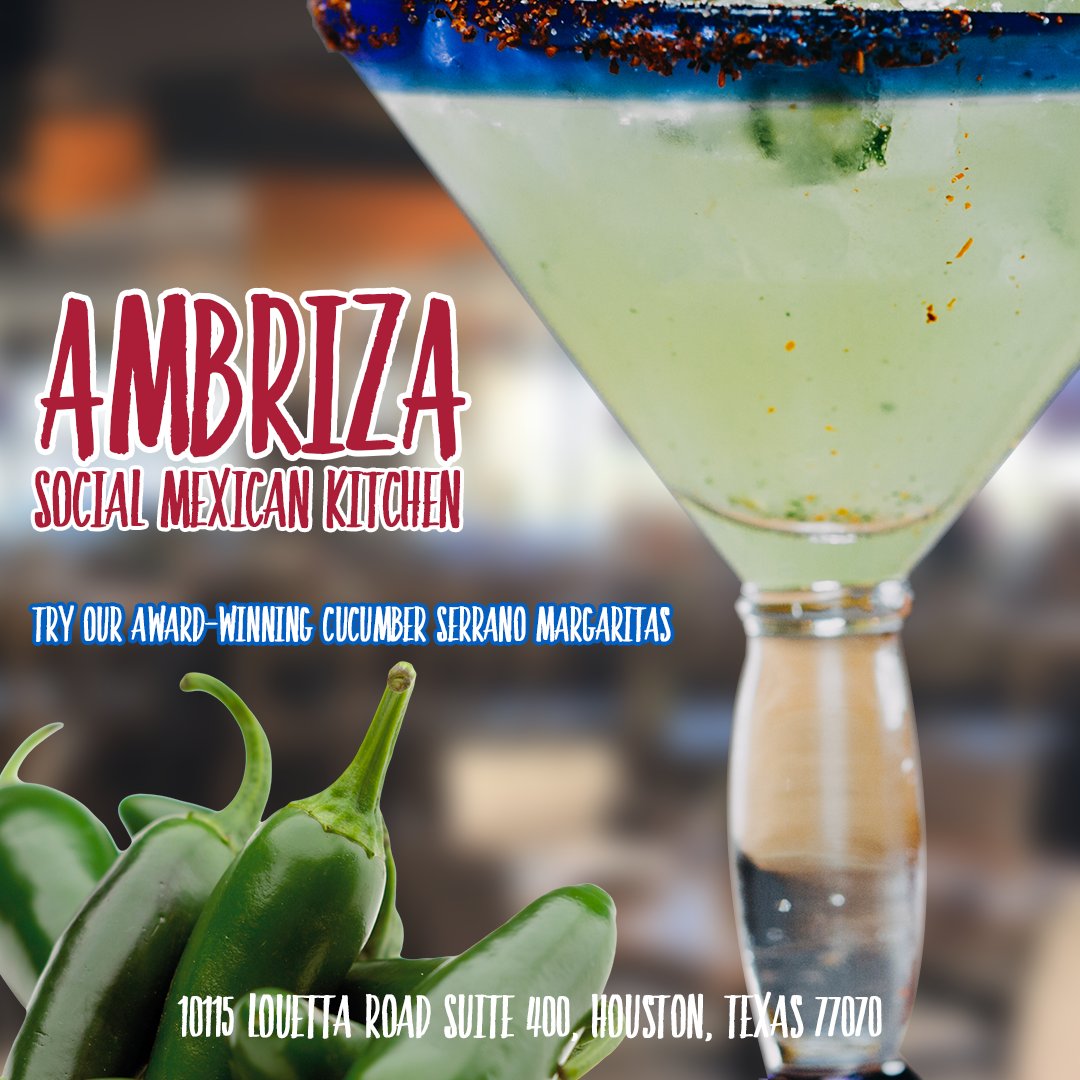 It's #NationalMargaritaDay! Come celebrate at Ambriza with the greatest #Margaritas🍹 known to man!

We'll be having our all-day happy hour to celebrate!

📞 Order Now: 281-205-1240
🌐 Ambriza.com

#happyhoureveryhour #VintageParkHouston #houstondrinkspecials