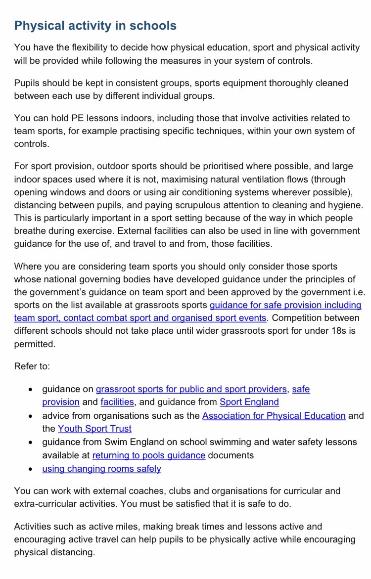 Access the specific <a href="/educationgovuk/">Department for Education</a> guidance on Physical Activity in Schools from 8th March ⤵️gov.uk/government/pub…