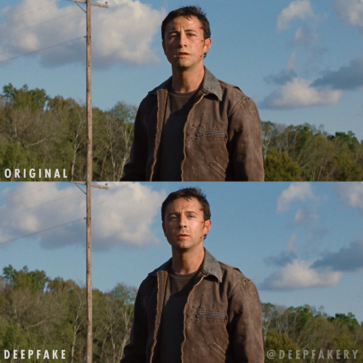 deepfakery's tweet image. Taking on a challenge in my next #Deepfake Work in progress... #looper #loopermovie