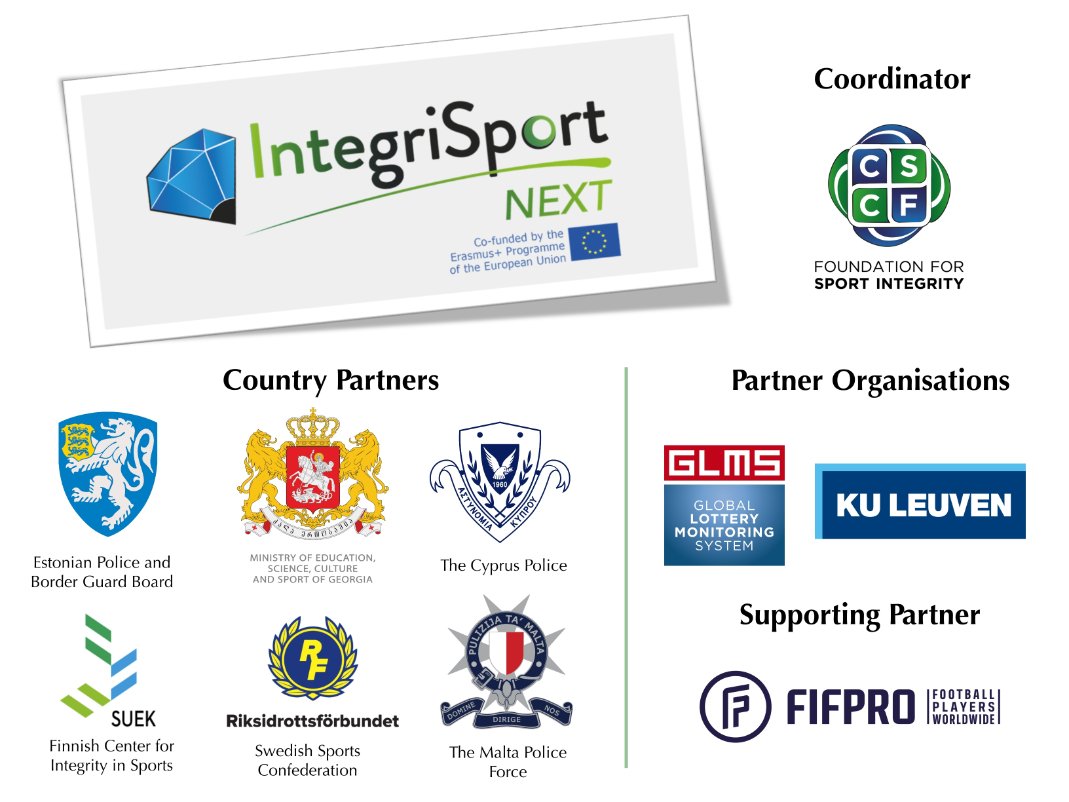 The #IntegriSportNext Erasmus+ started!

A unique project that consolidates a comprehensive awareness raising program and operational support to law enforcement agencies and judicial authorities in Europe to face the phenomenon of #matchfixing

More info bit.ly/3biGBoQ