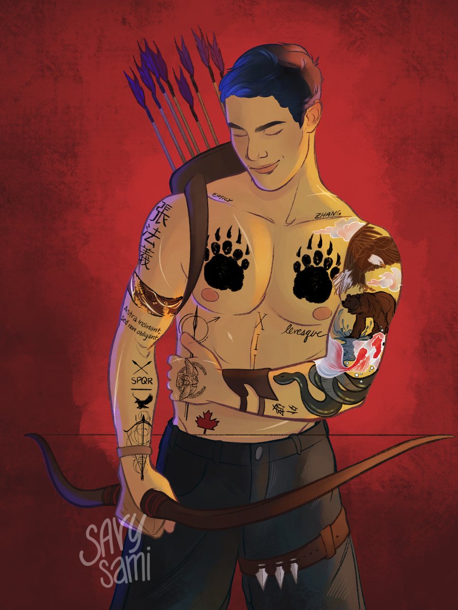 savysamiart's tweet photo. Frank Zhang with Tattoos! Part 4 in my Percy Jackson Tattoo Series! 

#pjo #percyjackson #percyjacksontattoos #tattoo #art #books #HeroesOfOlympus #rickriordan #frankzhang https://t.co/UKtxpaowOB