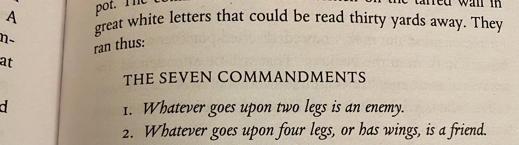 animal farm seven commandments