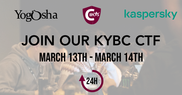 #savethedate : <a href="/YogoshaOfficial/">Yogosha</a> , le #CEFCYS &amp; <a href="/kaspersky/">Kaspersky</a> organisent un CTF de 24h le 13 mars 2021 !
Ce CTF a été conçu pour promouvoir la place des femmes dans la #cybersécurité. Mixte et ouvert à tous avec une limite de 200 participants. Inscrivez-vous : bit.ly/3dCoEnK