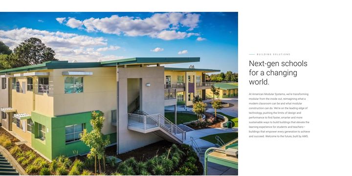 Gen7Schools's tweet photo. Welcome to a new week! And, welcome to our new website! Get to know us! American Modular Systems https://t.co/5w8dHz92rG #AMS #GreenSchools #prefab #modular #California #education #ecomonday https://t.co/AXHGpoZoJk