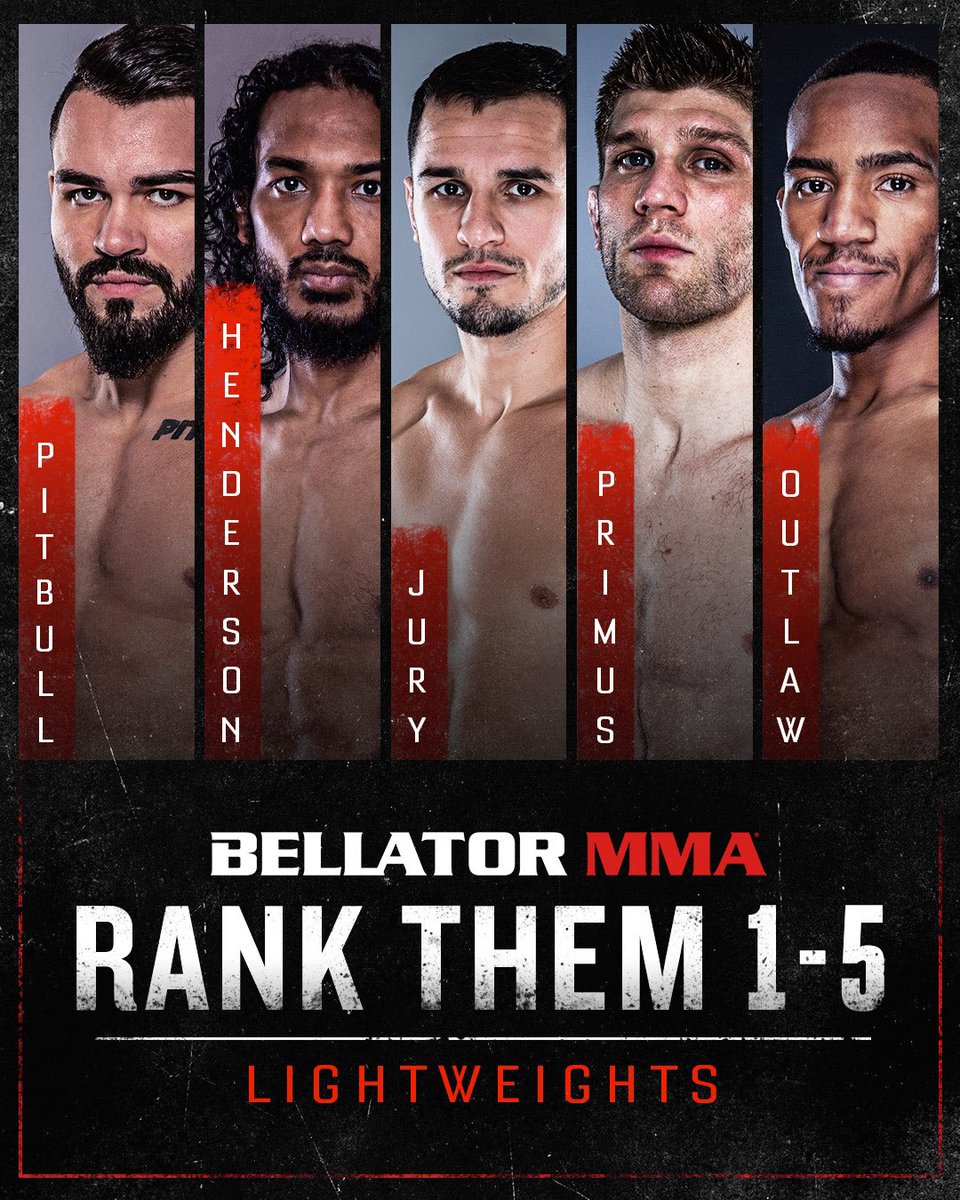 BellatorMMA's tweet photo. The official #Bellator rankings will be here soon but for now - how would you like to see the men's lightweight division stacked up?
#MMA https://t.co/HRCDMi02LM