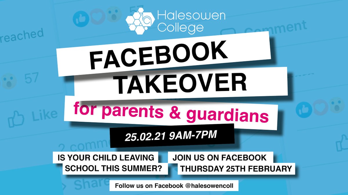 Our first Facebook Takeover is taking place this Thursday. It is aimed at helping parents and carers of year 11 pupils to prepare their child for the next step of their education.
Sign up to our monthly update email for parents and carers here: bit.ly/2Z4RyEL