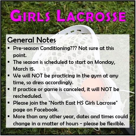 Girls’ Lacrosse Meeting (virtual) Wed, March 3 at 1:30pm - meeting link in bio/LinkTree
