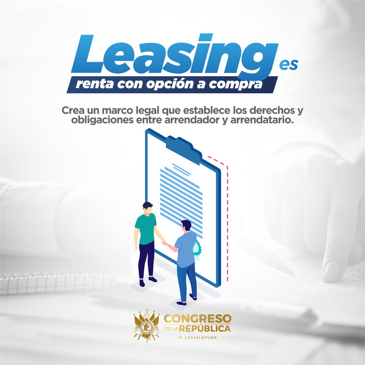 CongresoGuate's tweet photo. Con la #LeyDeLeasing Guatemala entra a ser parte de los países de Latino América con normativas que brinden desarrollo financiero y económico, y reglas claras tanto para los arrendadores, como para los arrendatarios.
#Decreto 2-2021
🏛️#IXLegislatura
🔎#TransparenciaLegislativa https://t.co/lBplCbBF8F