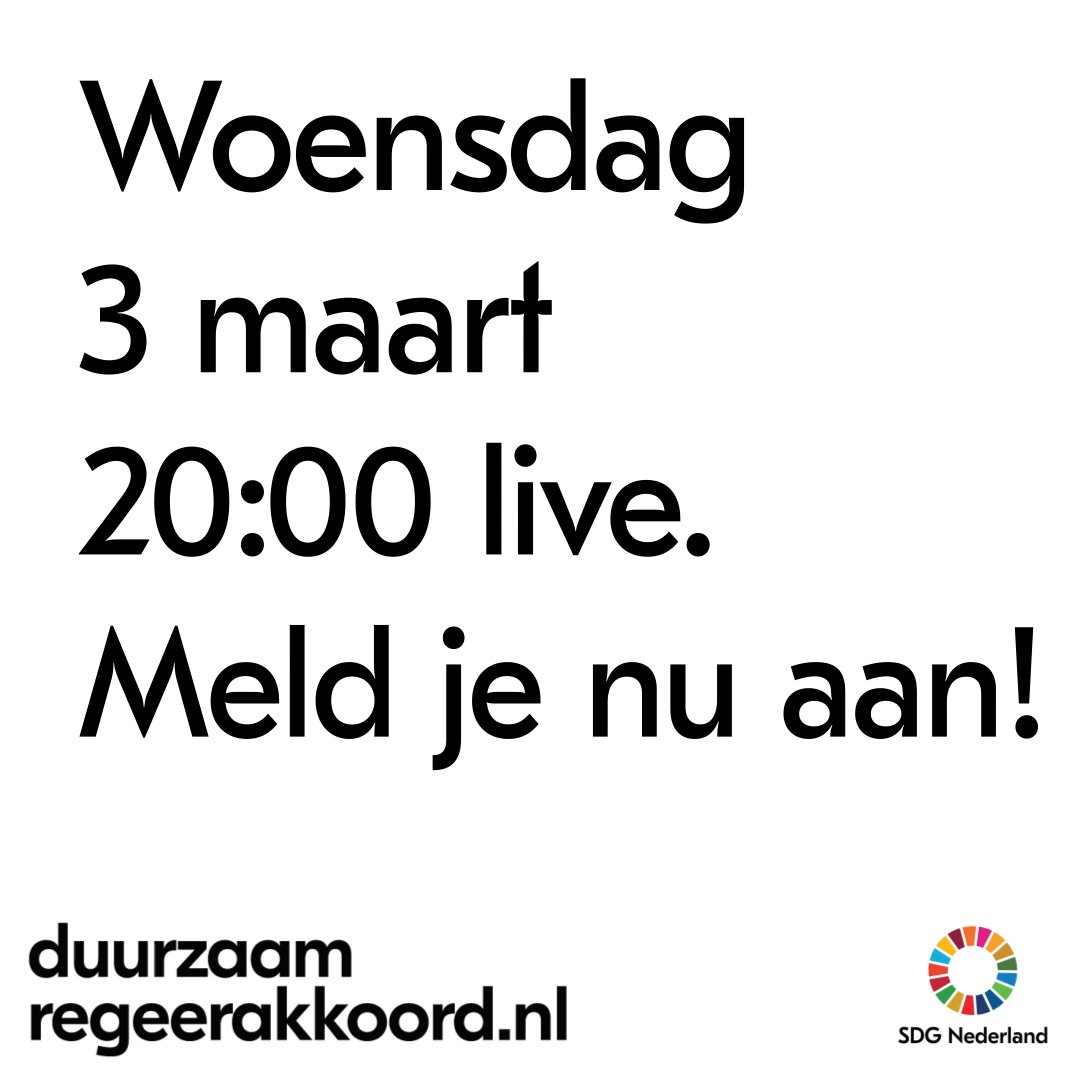 DzRegeerakkoord's tweet photo. Op 3 maart nodigt @SDGNederland je samen met de  @transitiemotor uit voor een gesprek tussen politici over het belang van een duurzaam regeerakkoord.🧑‍💼🐯🌿🌈 Info en aanmelden via deze link 👇 

https://t.co/maklJ8OjhP https://t.co/eJKsB0zuE6