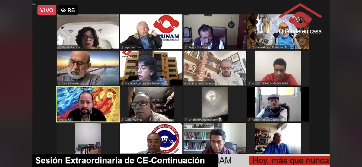 stunamsg's tweet photo. Continuamos los trabajos de la sesión extraordinaria del Pleno de Comité Ejecutivo del @stunam, sigan la transmisión a través de https://t.co/0vPct40D9o #STUNAM #UnidosVenceremos #OrgulloStunam https://t.co/O7AVsJqgMg
