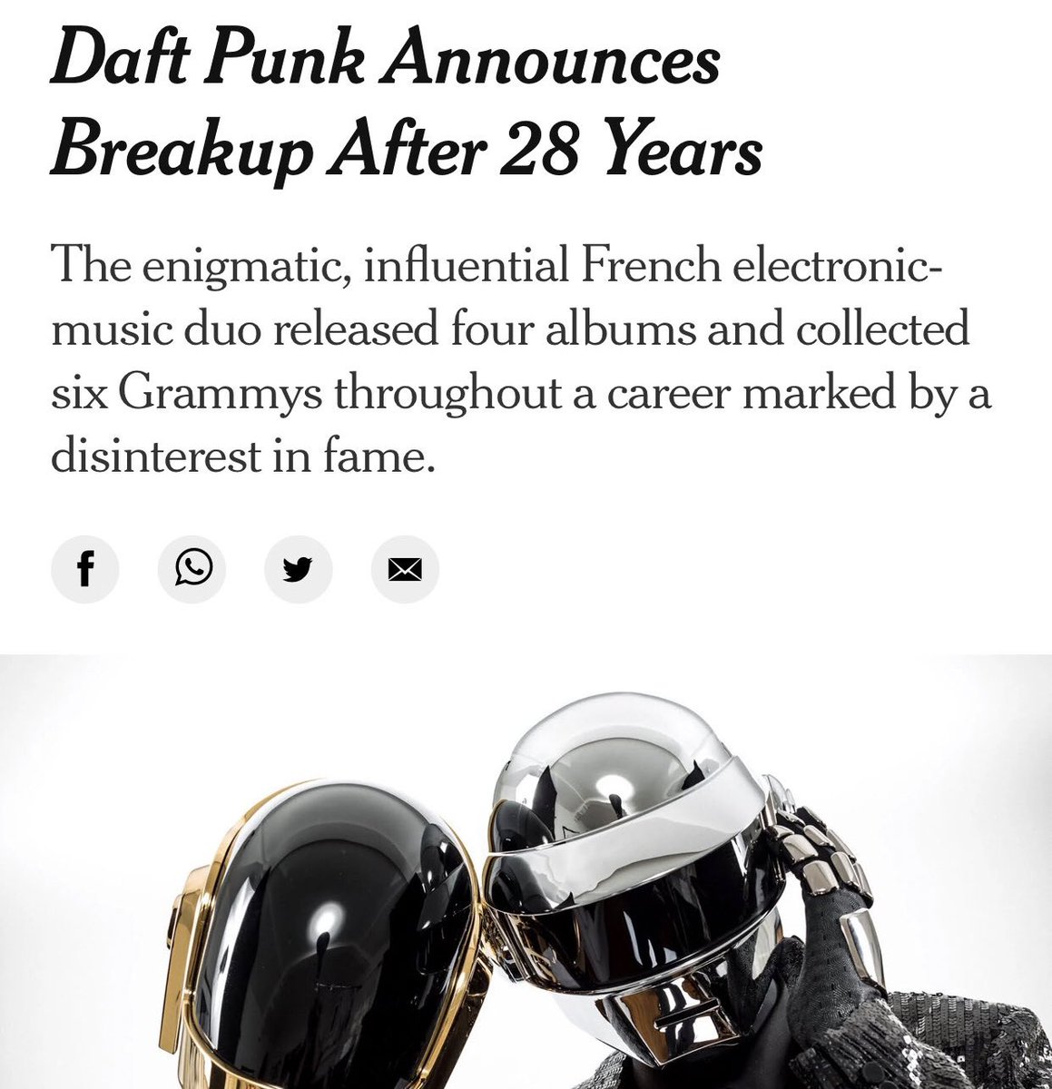 Daft Punk Sees Huge Streaming Surge After Breakup Announcement