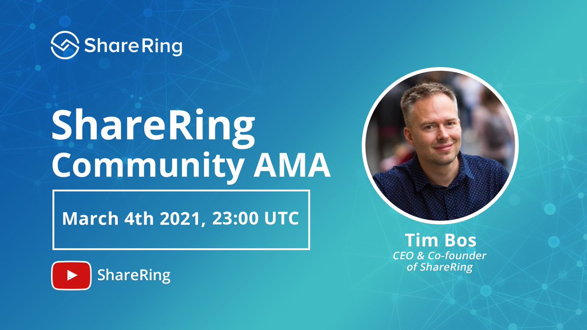 📣 Don't Miss the March 4th ShareRing Community AMA with <a href="/TheRealTimBos/">Timothy Bos 🇦🇺</a>!

Tim will be answering many of the communtities most burning questions, as well as providing a company update of ShareRing's progress over the past 2 months.

Submit your questions to #SHRAMA

$SHR