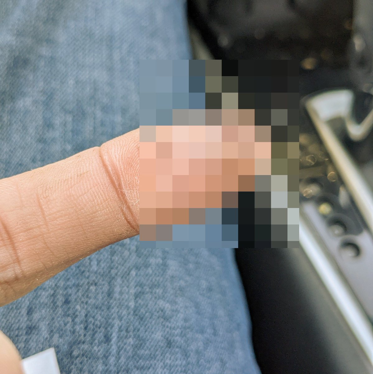 Tip of my blade was dull and it jumped while cutting drywall. In the race for time I installed that perfect cut, then realized my palm was nearing capacity for holding blood

For the first time on this project I felt competent 😄

(pixelation adds to the drama)