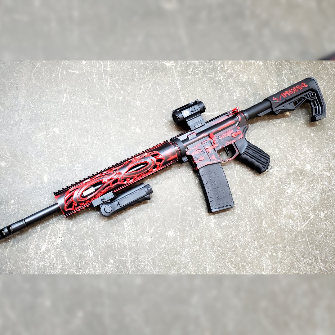 ARS_unique's tweet photo. Lots of fun with builds this week 🔥 What do you guys think of this Viking-inspired build?
#makeityourown #webuildunique #pewpew #tactical #AR15 #customrifle #customAR15 #custombuild #gunporn #2A #cerakote #vikingbuild #themebuild https://t.co/hpcil1Ioef