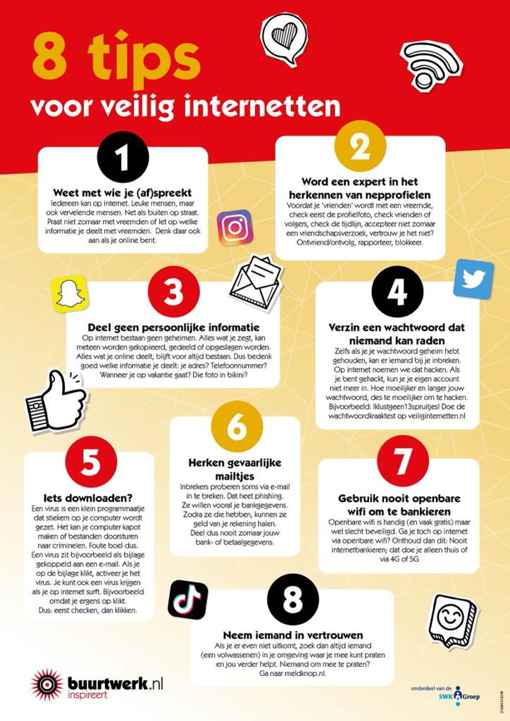 Heb jij onze 8 tips voor veilig internetten al gezien? #Buurtwerk