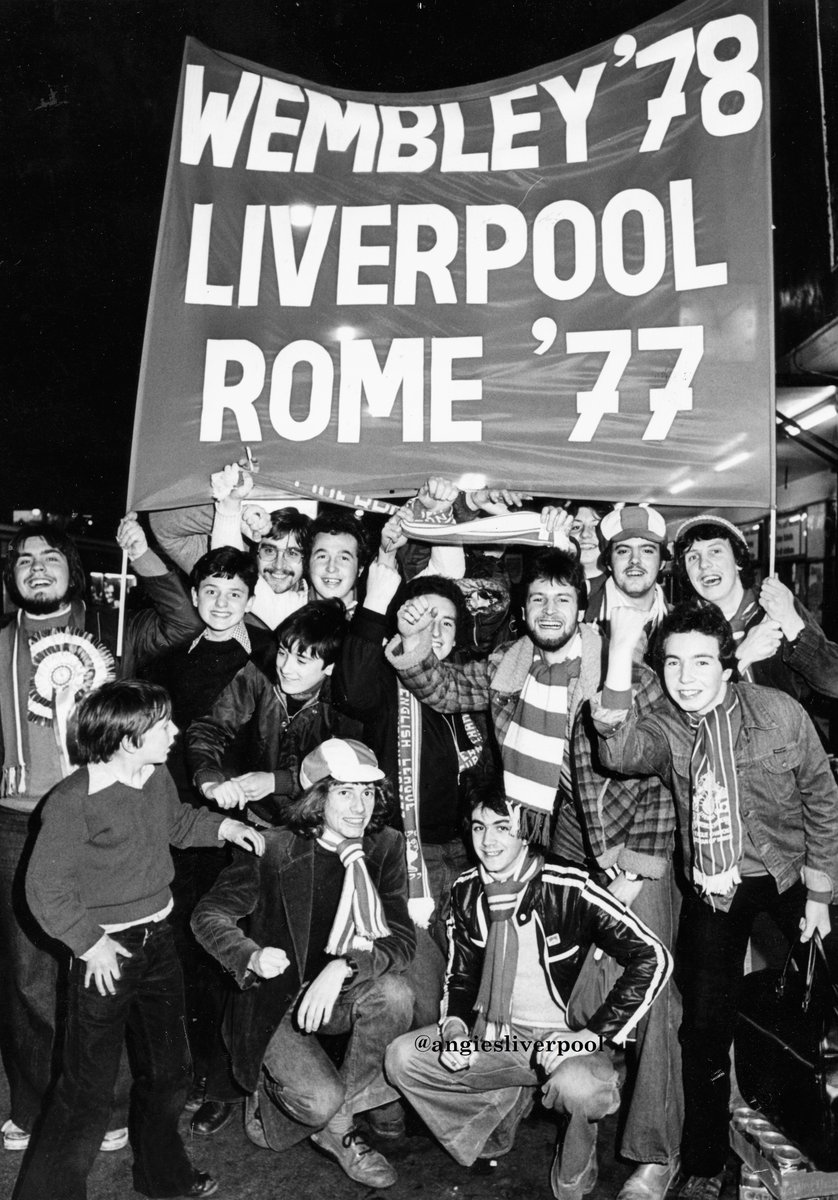 angiesliverpool's tweet photo. Liverpool fans at Lime Street Station on their way to watch the 1978 European Cup Semi-Final 1st leg. 29th March against Borussia Monchengladback https://t.co/98k8s0xImg