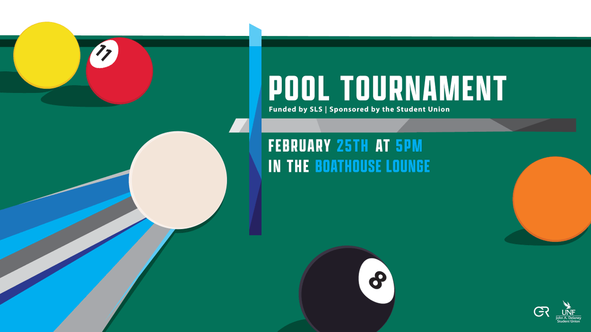 UNFStudentUnion's tweet photo. The UNF Game Room is hosting it's first in-person tournament of the year! Join us on February 25th at 5 p.m. in the Boathouse Lounge.  There will be free food and prizes. If you are interested in participating, please visit https://t.co/phdylRCrzc https://t.co/VLjS5GqyiA