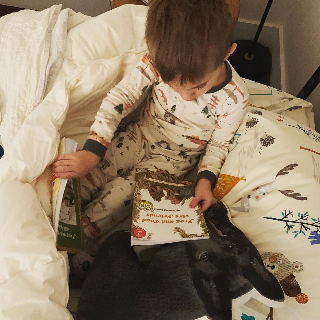 A boy reading to his dog pillow. 😍 This activity is also known as Animal-Related Engagement (ARE), which is the remembrance of feelings that are commonly associated with interaction with an animal. Learn more at petpartners.org/animal-related…

📷: @tcpetpartners