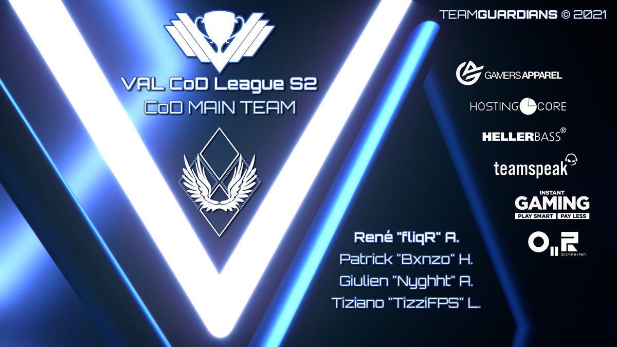 guardaxcs's tweet photo. Das #LineUp unseres CoD Main Teams für die zweite Season der @VALHQ CoD Championship:
@fliqREU
@nyghht
@Bxnz0
@TizziFPS
Go Team Guardians!!
@teamspeak @GamersApparel @InstantGamingDE @HostingCoreDE
#teamguardians #guardax #esport #valhq #val #cod #ColdWar #esl #mainteam https://t.co/XA1BdcJ7fU