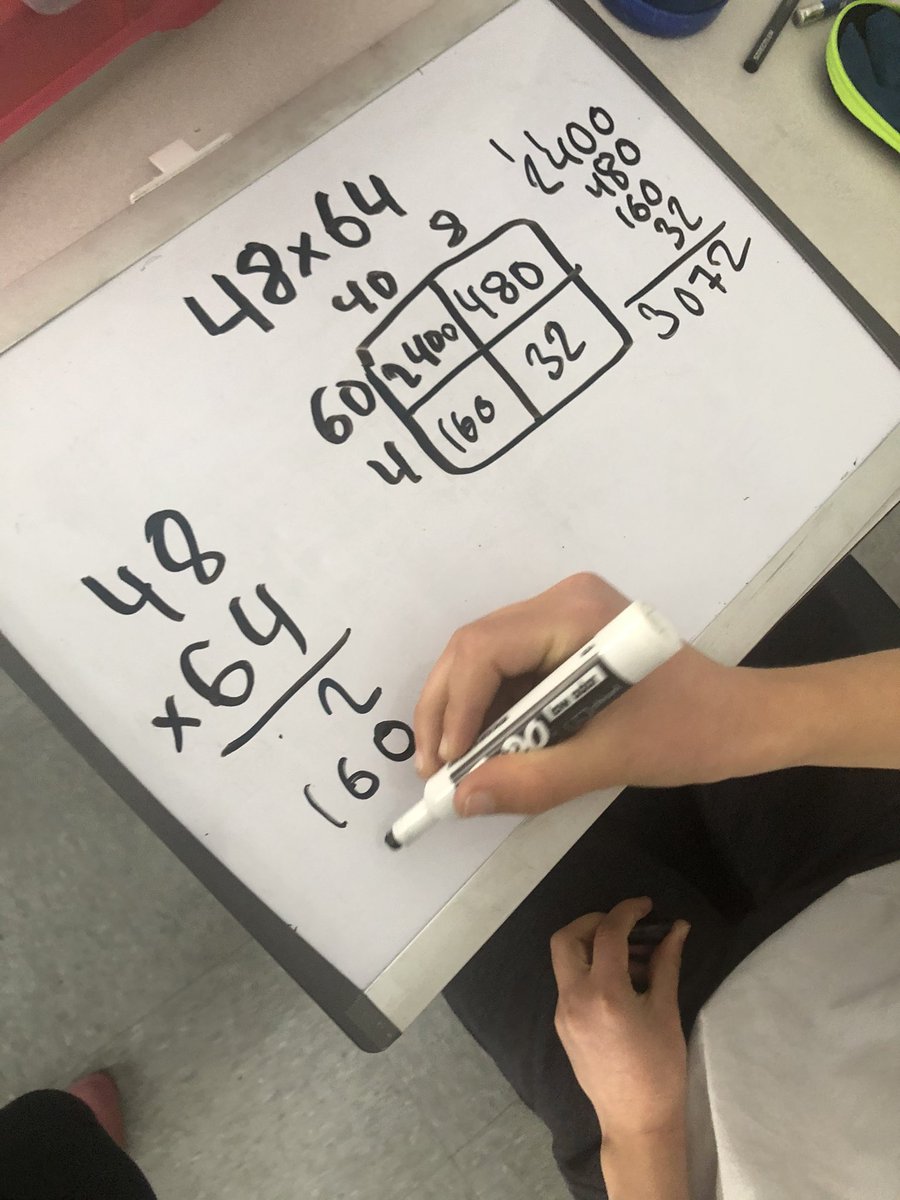 5McCormack1's tweet photo. Learning new ways to multiply 2 digit numbers! #AreaModel #PartialProduct #Grade5 #Math @RockyElementary https://t.co/WDw0DNDu5H