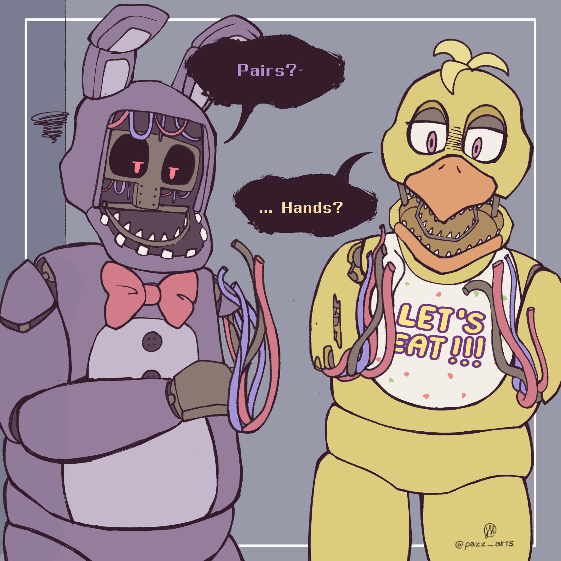 🫐Pazz Arts🫐 on X: Eyyyyy, it's my part of the collab :p  #ThankYouFNaFCollab #FNAF #WitheredChica #FNaFArt   / X
