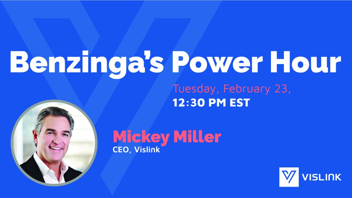 Vislink's tweet image. Happening tomorrow at 12:30PM ET: #Vislink CEO Mickey Miller will join @Benzinga’s Power Hour to discuss Company growth, recent announcements and more. Stay tuned for updates: bit.ly/3aAdAFX $VISL